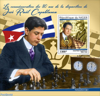 Niger 2022 80th Memorial Anniversary Of José Raúl Capablanca, Mint NH, Sport - Chess - Echecs