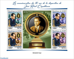 Niger 2022 80th Memorial Anniversary Of José Raúl Capablanca, Mint NH, Sport - Chess - Schach