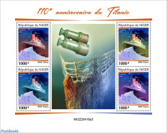 Niger 2022 110th Anniversary Of Titanic, Mint NH, Transport - Ships And Boats - Titanic - Barcos