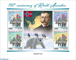 Niger 2022 150th Anniversary Of Roald Amundsen, Mint NH, History - Nature - Sport - Transport - Various - Explorers - .. - Exploradores