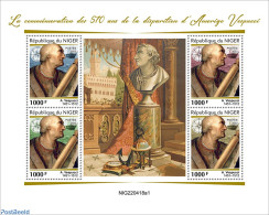 Niger 2022 510th Memorial Anniversary Of Amerigo Vespucci, Mint NH, History - Transport - Various - Explorers - Ships .. - Exploradores