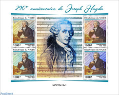 Niger 2022 290th Anniversary Of Joseph Haydn, Mint NH, Performance Art - Music - Art - Composers - Musique