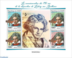 Niger 2022 195th Memorial Anniversary Of Ludwig Van Beethoven, Mint NH, Performance Art - Music - Art - Composers - Muziek