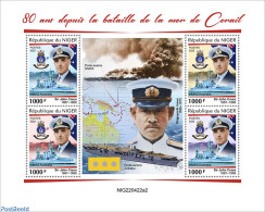 Niger 2022 80 Years Since The Battle Of The Coral Sea, Mint NH, History - Transport - Various - World War II - Ships A.. - WW2