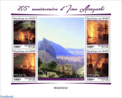 Niger 2022 205th Anniversary Of Ivan Aivazovsky, Mint NH, Sport - Transport - Mountains & Mountain Climbing - Ships An.. - Climbing