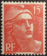 GANDON N° 813. 15 Fr. Rouge. NEUF** MNH - 1945-54 Marianne (Gandon)