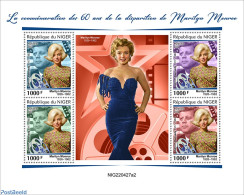 Niger 2022 60th Memorial Anniversary Of Marilyn Monroe, Mint NH, Performance Art - Movie Stars - Attori