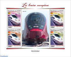 Niger 2022 European Trains, Mint NH, Transport - Railways - Eisenbahnen