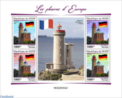 Niger 2022 Lighthouses Of Europe, Mint NH, History - Various - Flags - Lighthouses & Safety At Sea - Phares