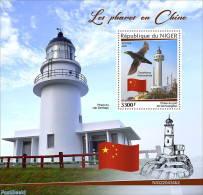 Niger 2022 Lighthouses In China, Mint NH, Nature - Various - Birds - Lighthouses & Safety At Sea - Vuurtorens