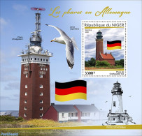 Niger 2022 Lighthouses In Germany, Mint NH, History - Nature - Various - Flags - Birds - Lighthouses & Safety At Sea - Vuurtorens