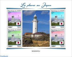 Niger 2022 Lighthouses In Japan, Mint NH, History - Various - Flags - Lighthouses & Safety At Sea - Faros