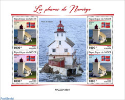 Niger 2022 Lighthouses Of Norway, Mint NH, History - Various - Flags - Lighthouses & Safety At Sea - Faros