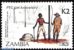 Zambia 1991 PTC 10th Anniversary, Overprint, Mint NH, History - Native People - Zambia (1965-...)