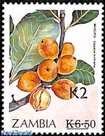 Zambia 1991 Fruits, Overprint, Mint NH, Nature - Fruit - Obst & Früchte