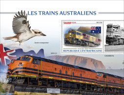 Central Africa 2022 Australian Trains, Mint NH, History - Nature - Transport - Flags - Birds - Railways - Treinen