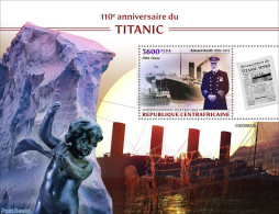 Central Africa 2022 110th Anniversary Of Titanic, Mint NH, Transport - Ships And Boats - Titanic - Schiffe