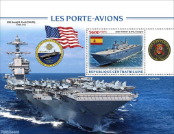 Central Africa 2022 Aircraft Carriers, Mint NH, History - Transport - Flags - Militarism - Aircraft & Aviation - Ships.. - Militaria