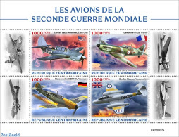 Central Africa 2022 WW2 Planes, Mint NH, History - Transport - Flags - World War II - Aircraft & Aviation - 2. Weltkrieg