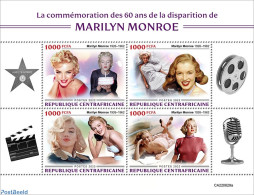 Central Africa 2022 60th Memorial Anniversary Of Marilyn Monroe, Mint NH, Performance Art - Marilyn Monroe - Movie Stars - Acteurs