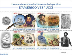 Central Africa 2022 510th Memorial Anniversary Of Amerigo Vespucci, Mint NH, History - Transport - Various - Explorers.. - Erforscher