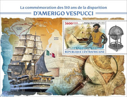 Central Africa 2022 510th Memorial Anniversary Of Amerigo Vespucci, Mint NH, History - Transport - Various - Explorers.. - Onderzoekers