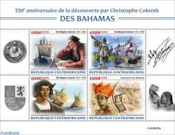 Central Africa 2022 530th Anniversary Of The Arrival Of Christopher Columbus In The Bahamas, Mint NH, History - Transp.. - Explorateurs