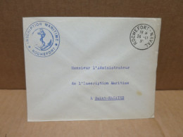 ROCHEFORT NAVAL 1939 Enveloppe Cachet Inscription Maritime Rochefort - Poste Navale