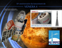 Central Africa 2022 55th Anniversary Of The Launch Of Venera 4, Mint NH, Transport - Space Exploration - Centrafricaine (République)