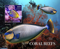 Liberia 2022 Coral Reefs, Mint NH, Nature - Fish - Corals - Pesci