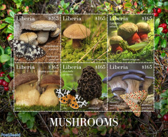 Liberia 2022 Mushrooms, Mint NH, Nature - Butterflies - Insects - Mushrooms - Funghi