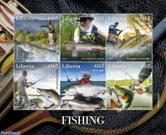 Liberia 2022 Fishing, Mint NH, Nature - Fish - Fishing - Fishes
