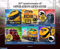 Liberia 2022 50th Anniversary Of Operation Lifesafer, Mint NH, Transport - Railways - Treinen