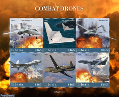 Liberia 2022 Combat Drones, Mint NH, History - Transport - Militarism - Aircraft & Aviation - Drones - Militaria