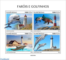 Guinea Bissau 2022 Lighthouses And Dolphins, Mint NH, Nature - Various - Sea Mammals - Lighthouses & Safety At Sea - Vuurtorens