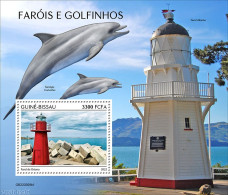 Guinea Bissau 2022 Lighthouses And Dolphins, Mint NH, Nature - Various - Sea Mammals - Lighthouses & Safety At Sea - Vuurtorens