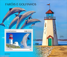 Guinea Bissau 2022 Lighthouses And Dolphins, Mint NH, Nature - Various - Sea Mammals - Lighthouses & Safety At Sea - Vuurtorens