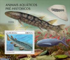 Guinea Bissau 2022 Prehistoric Water Animals, Mint NH, Nature - Fish - Prehistoric Animals - Peces