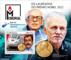 Guinea Bissau 2022 Nobelprize Winners 2022, Mint NH, History - Transport - Nobel Prize Winners - Railways - Nobelprijs