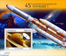 Guinea Bissau 2022 45th Anniversary Of The Launch Of Voyager 1, Mint NH, Transport - Space Exploration - Guinée-Bissau