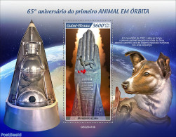 Guinea Bissau 2022 65th Anniversary Of The First Animal In Orbit, Mint NH, Nature - Transport - Dogs - Space Exploration - Guinée-Bissau