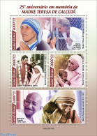 Guinea Bissau 2022 25th Memorial Anniversary Of Mother Teresa, Mint NH, History - Charles & Diana - Gandhi - Nobel Pri.. - Royalties, Royals
