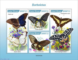 Guinea Bissau 2022 Butterflies, Mint NH, Nature - Butterflies - Flowers & Plants - Guinée-Bissau