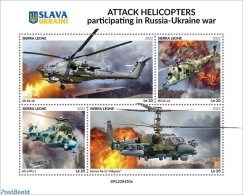 Sierra Leone 2022 Attack Helicopters, Mint NH, History - Transport - Militarism - Helicopters - Aircraft & Aviation - Militares