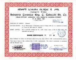 °°° SHARE CERTIFICATE ASMARA  °°° - Afrique