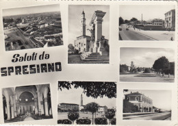 SPRESIANO-TREVISO-SALUTI DA..-MULTIVEDUTE- CARTOLINA VERA FOTOGRAFIA VIAGGIATA IL 28-9-1957 - Treviso