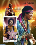 Sierra Leone 2022 80th Anniversary Of Jimi Hendrix, Mint NH, Performance Art - Music - Musical Instruments - Musique