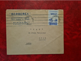 LETTRE   MAROC 1945 CASABLANCA ENTETE BERBERX MANUFACTURE DE LINGERIE - Marokko (1956-...)