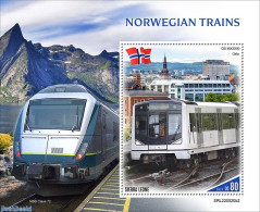 Sierra Leone 2022 Norwegian Trains, Mint NH, History - Sport - Transport - Flags - Mountains & Mountain Climbing - Rai.. - Climbing