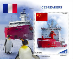 Sierra Leone 2022 Icebreakers , Mint NH, History - Nature - Transport - Flags - Penguins - Ships And Boats - Bateaux